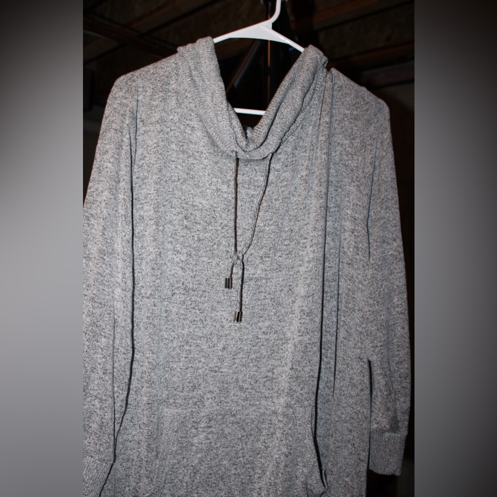 Ellos Heather Gray Cowl Neck Sweater